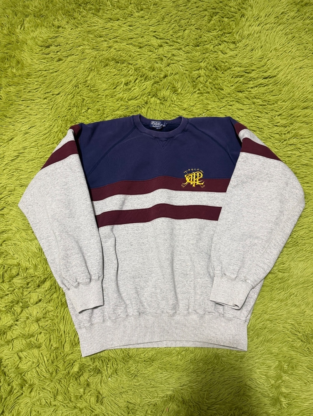 Vintage Polo Scribble Sweatshirt Size Large Gray